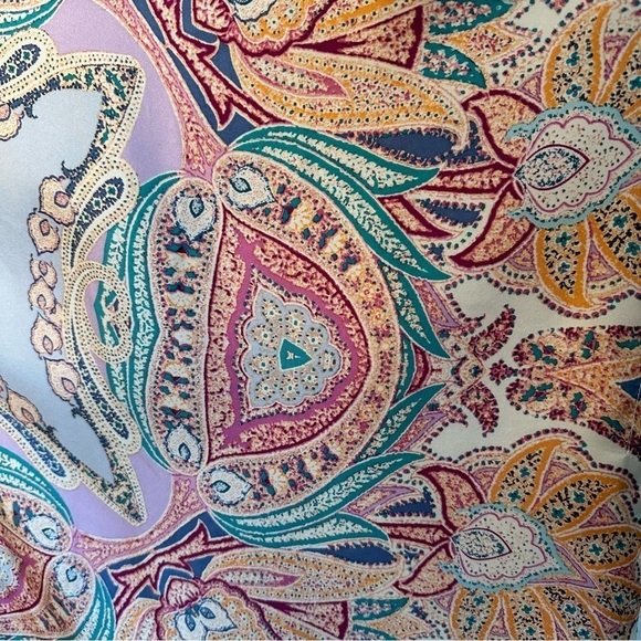 Chicos silk multi colored tie front kimono large/extra large. - Picture 8 of 14